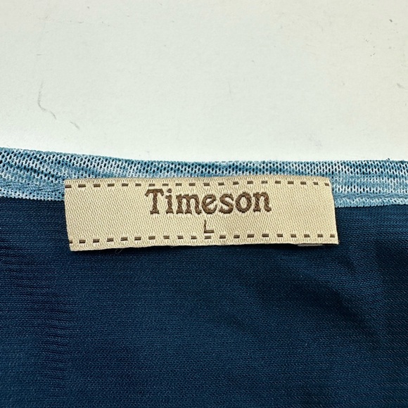 Timeson Women's Long Sleeve Scoop Neck Pleated Front Fitted Blouse Tops LARGE - Picture 6 of 11